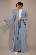 The Azure Bloom - Open Abaya
