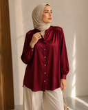 Burgundy Grace - Modest Blouse