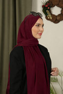 Burgundy Crepe Hijab |  Undercap not included