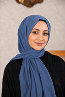 Medina Silk Hijab – Dusty Denim Blue