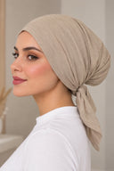 Bamboo Tie-Back Undercap | Oat Beige
