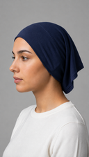 Cotton Open-Back Undercap | Navy