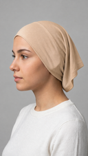 Cotton Open-Back Undercap | Soft Beige