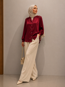 Burgundy Grace - Modest Blouse