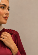 Burgundy Grace - Modest Blouse