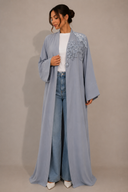The Azure Bloom - Open Abaya