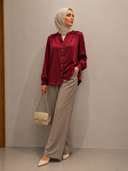 Burgundy Grace - Modest Blouse
