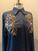 Embroidered Denim - Modest Long Shirt