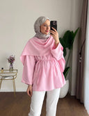 The Draped Blouse – Blush Pink