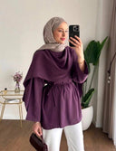 The Draped Blouse – Deep Plum