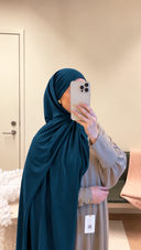 Premium Jersey Hijab - Petrol Blue